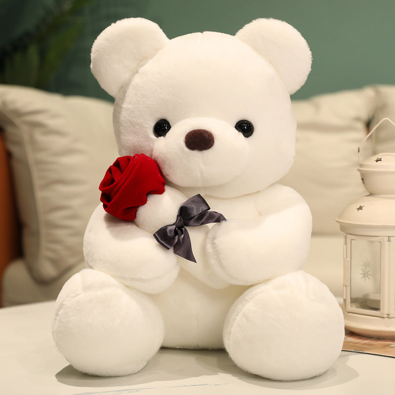 New Cartoon Rose Teddy Bear Plush Toy for Girls Valentine's Day Gift Bear Pillow Rag Doll for Girls