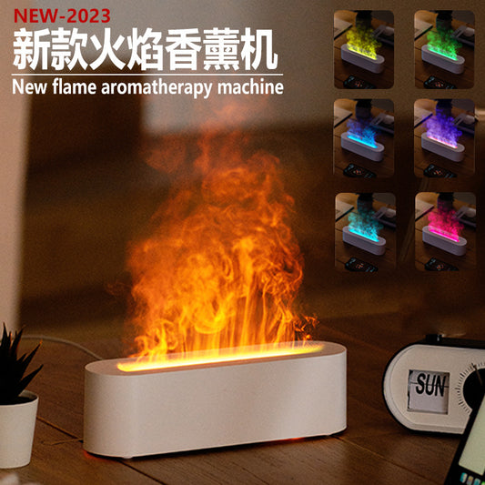 23 New Desktop Colorful Simulation Flame Aromatherapy Machine Home Hotel USB Air Humidifier Aromatherapy Machine Cross-Border
