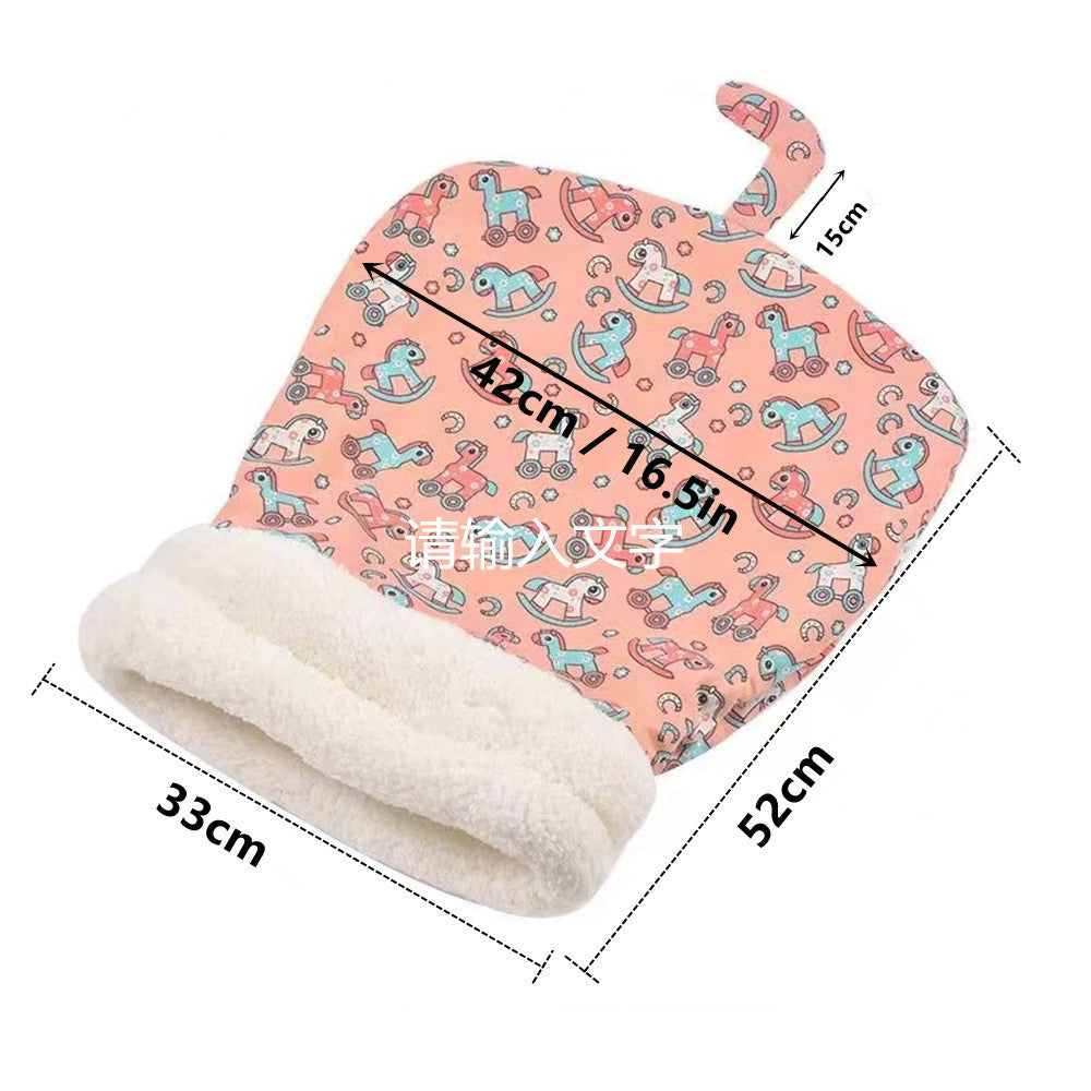 Cat bed sleeping bag drill hole bed closed kitten bed small dog bed sense of security autumn and winter sleeping bed drill bed lamb fleece
