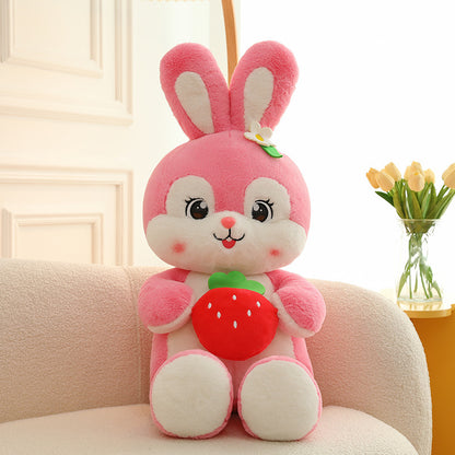 Cute Strawberry Rabbit Doll Rag Doll Wholesale Plush Toy Catching Machine Doll Event Gift