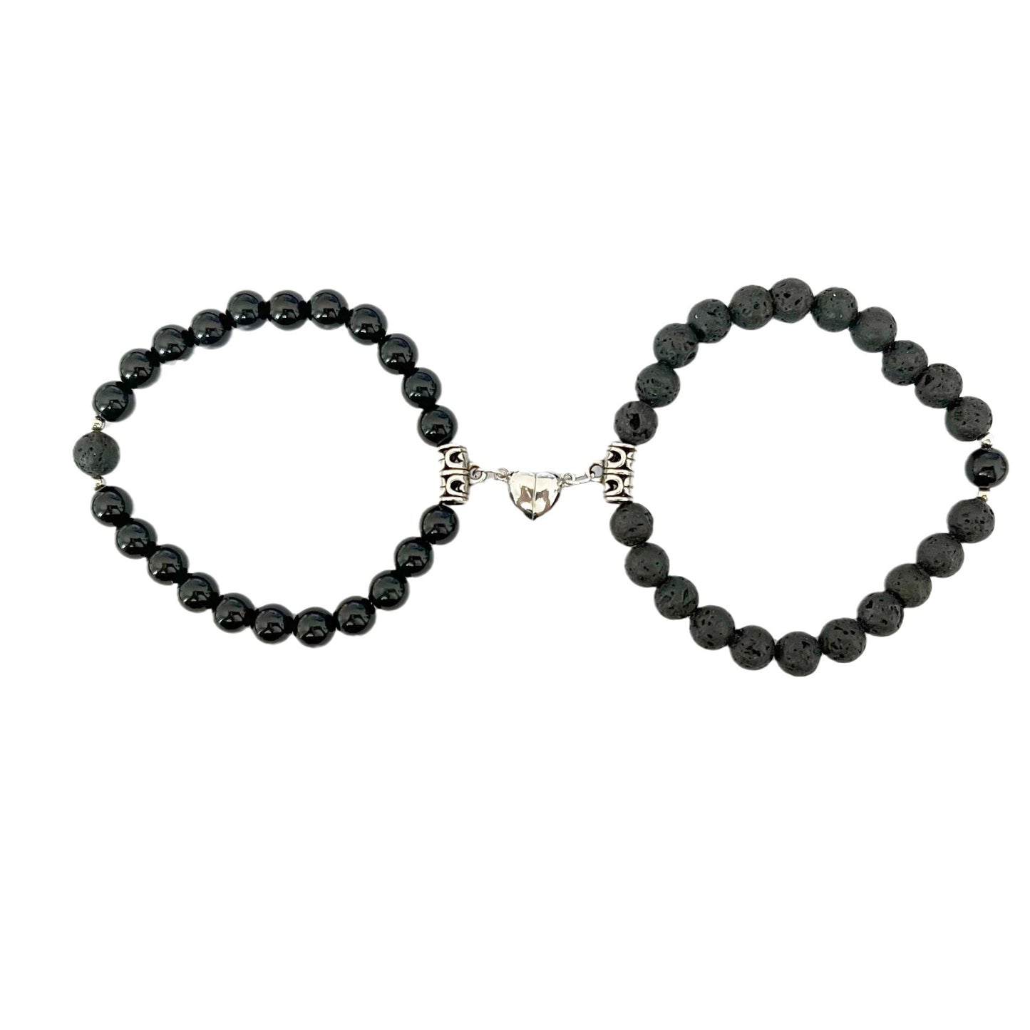 European and American cross-border imitation turquoise couple design bracelet peach heart magnet male and female pair attract and versatile