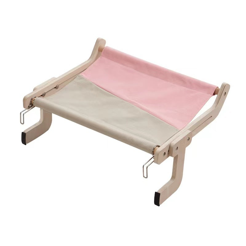 Wooden cat hammock balcony window wall-mounted cat bed removable and washable cat hanging bed cat mat four seasons pet wooden cat bed