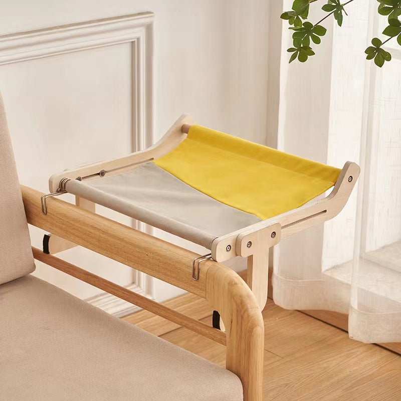 Wooden cat hammock balcony window wall-mounted cat bed removable and washable cat hanging bed cat mat four seasons pet wooden cat bed