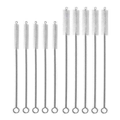 Amazon glass straw cup brush 304 stainless steel straw brush pipe cleaning silicone nipple bottle brush