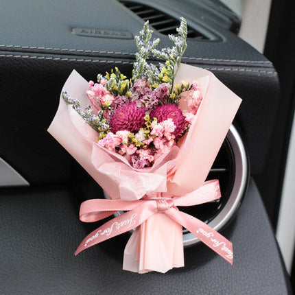 Car aromatherapy outlet perfume creative eternal dry bouquet car decoration ornaments air conditioning fragrance clip rose