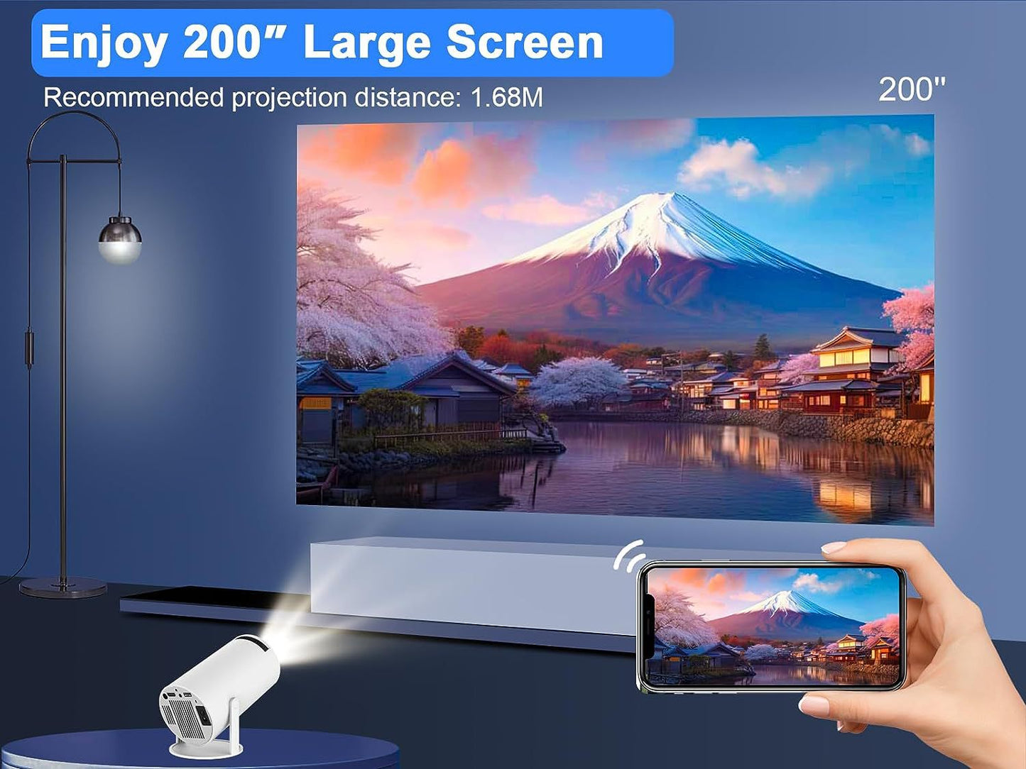 Cross-border hot model hy300 pro mini small straight projector portable home smart Android projecto