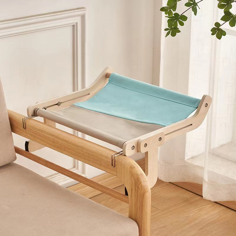 Wooden cat hammock balcony window wall-mounted cat bed removable and washable cat hanging bed cat mat four seasons pet wooden cat bed