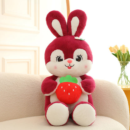Cute Strawberry Rabbit Doll Rag Doll Wholesale Plush Toy Catching Machine Doll Event Gift