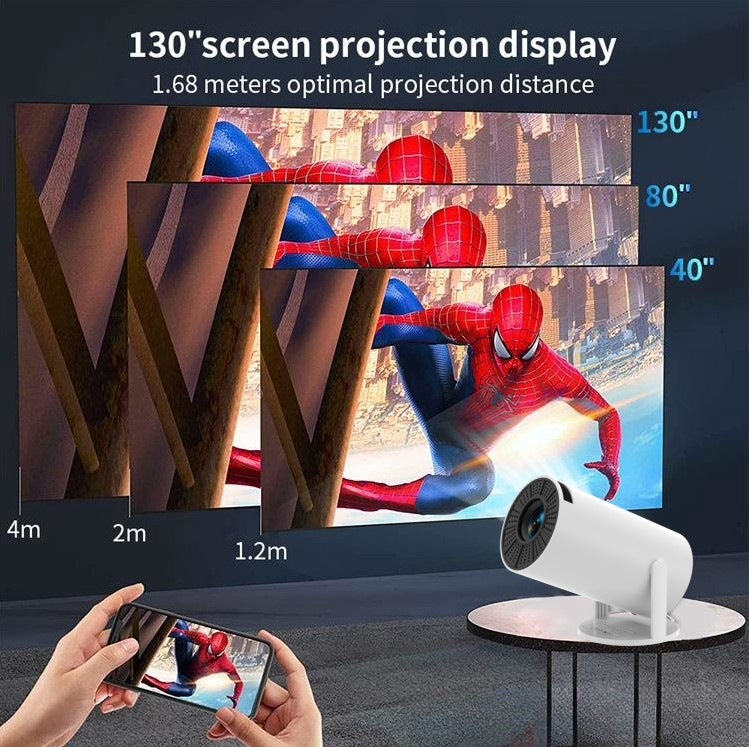 Cross-border hot model hy300 pro mini small straight projector portable home smart Android projecto