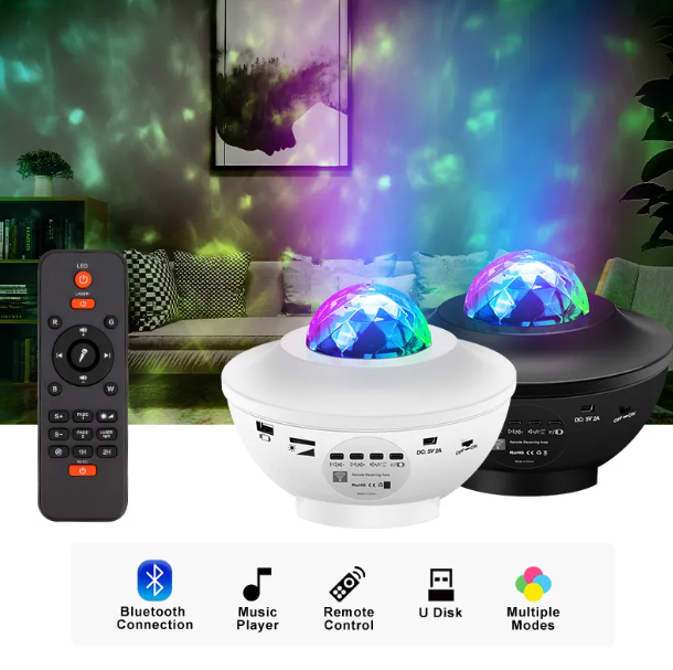 LED Galaxy Sky Projector Lamp Black and White