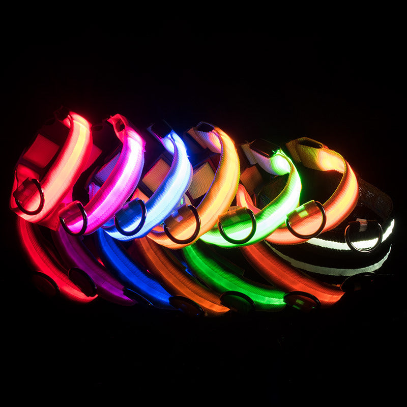 Rechargeable LED Dog Collar Color Options