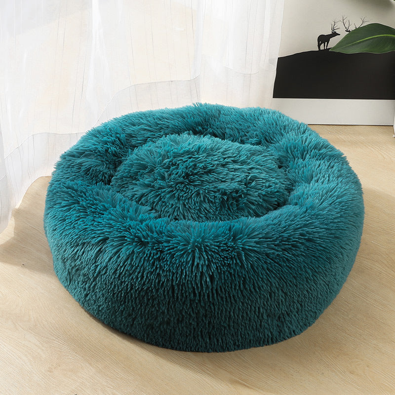 Manufacturers deep sleep dog kennel cat kennel round long-haired hair South Korean velvet autumn and winter nest pad cat mattress small and medium-sized dogs