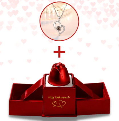 Douyin internet celebrity's same necklace, love, heart, pendant, 100 languages, I love you, creative necklace does not fade