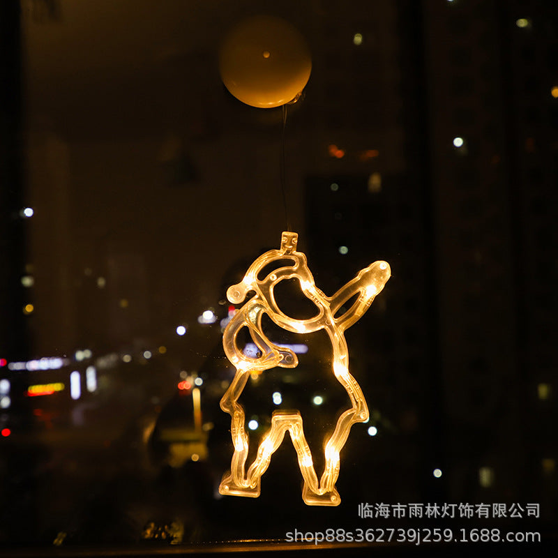 LED Christmas decoration lights Santa Claus snowman shape window suction cup lights Christmas tree holiday decoration lights