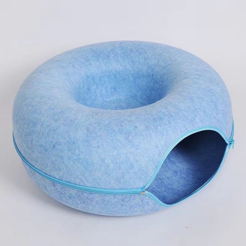 Donut Cat Bed Blue