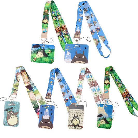 Cartoon cute cat mobile phone lanyard card holder U disk decoration bus card student card work permit hard shell protective cover