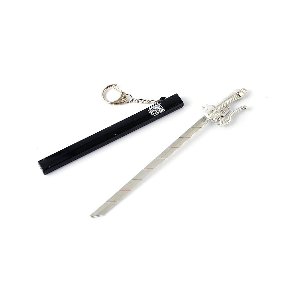 Attack on Titan Survey Corps Weapon Wings of Freedom Eren Alloy Sheathed Sword Metal Keychain
