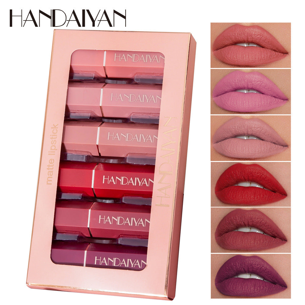 HANDAIYAN 6-piece matte matte lipstick set