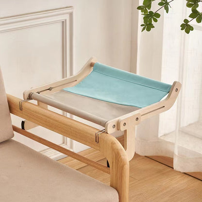 Wooden cat hammock balcony window wall-mounted cat bed removable and washable cat hanging bed cat mat four seasons pet wooden cat bed