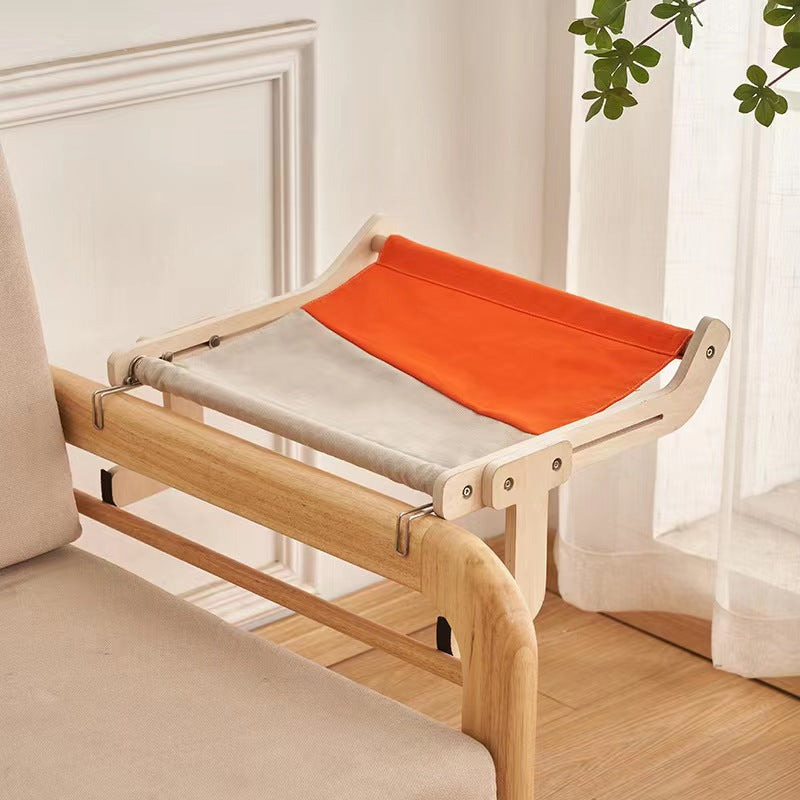 Wooden cat hammock balcony window wall-mounted cat bed removable and washable cat hanging bed cat mat four seasons pet wooden cat bed