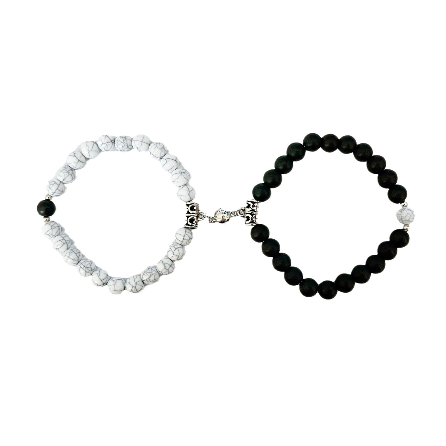 European and American cross-border imitation turquoise couple design bracelet peach heart magnet male and female pair attract and versatile