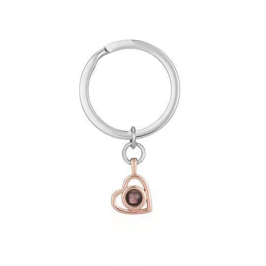European and American cross-border titanium steel necklace in 100 languages for women, projected color pictures, nano photos, Valentine's Day and Chinese Valentine's Day gifts