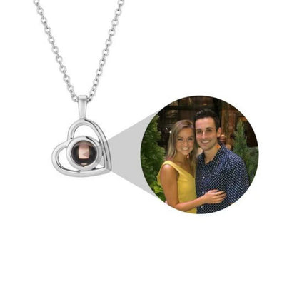 European and American cross-border titanium steel necklace in 100 languages for women, projected color pictures, nano photos, Valentine's Day and Chinese Valentine's Day gifts